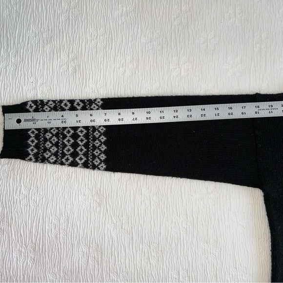 Pullover sweater black gold white S fair isle pattern - Picture 8 of 8